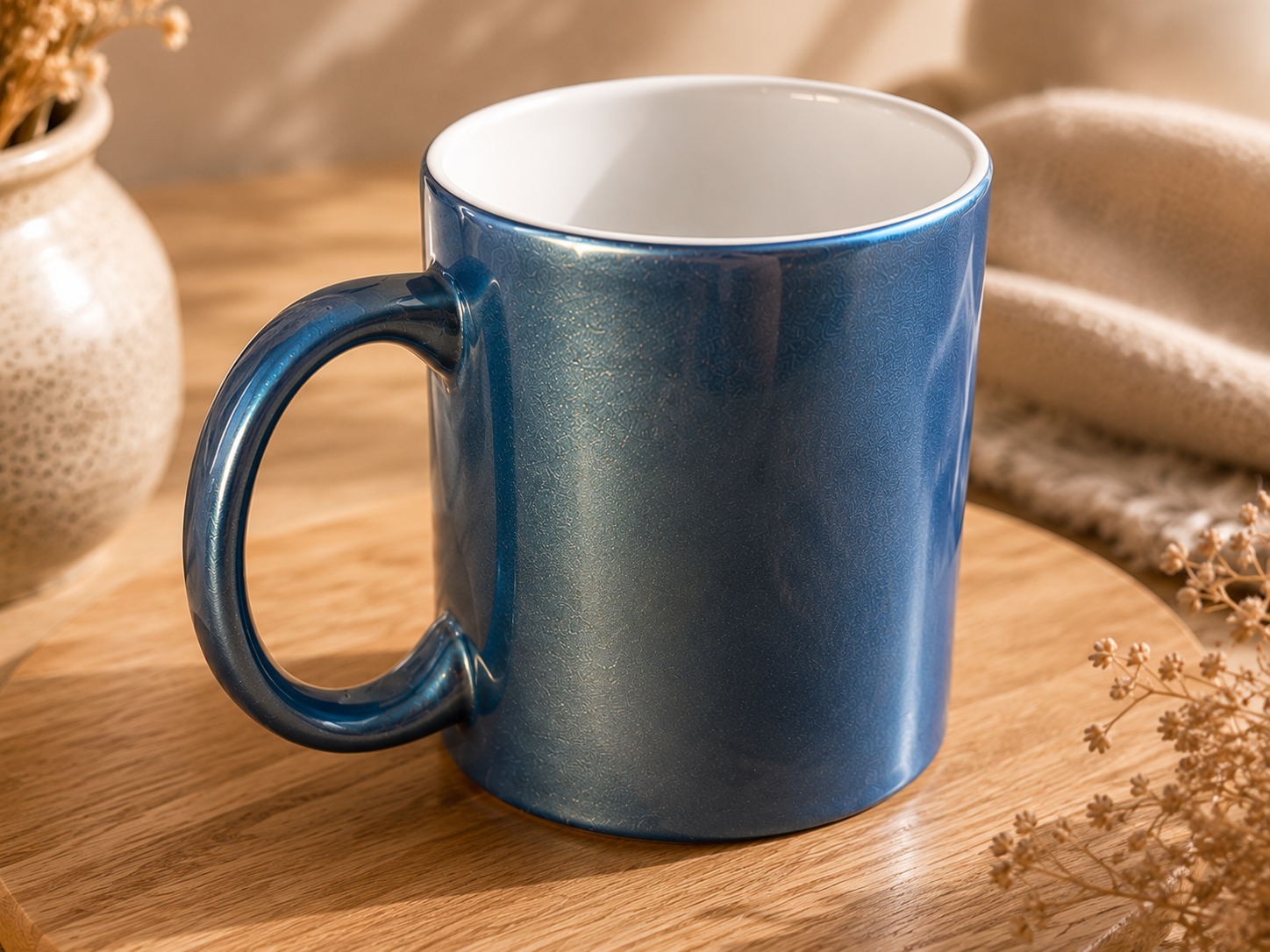 Tasse Metallic Blau - personalisierbar – Bild 3