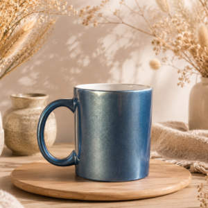 Tasse Metallic Blau - personalisierbar