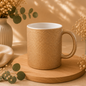 Glitzertasse gold - personalisierbar