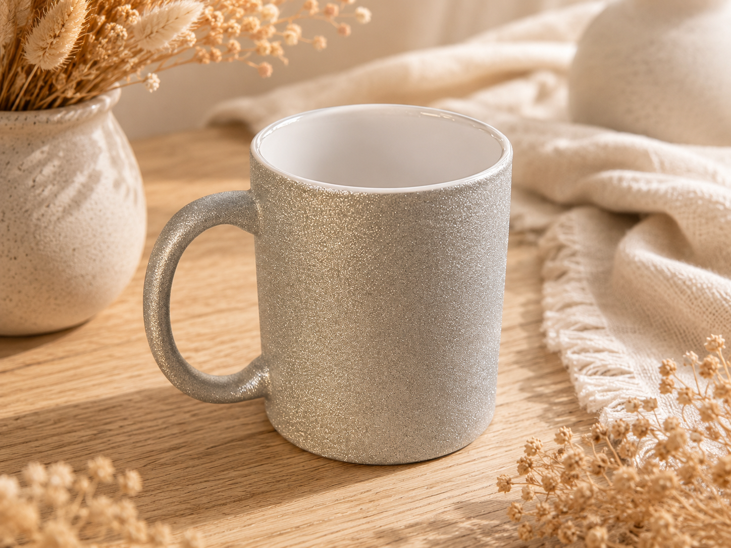 Glitzertasse silber - personalisierbar – Bild 3