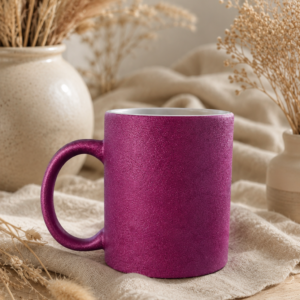 Glitzertasse lila - personalisierbar