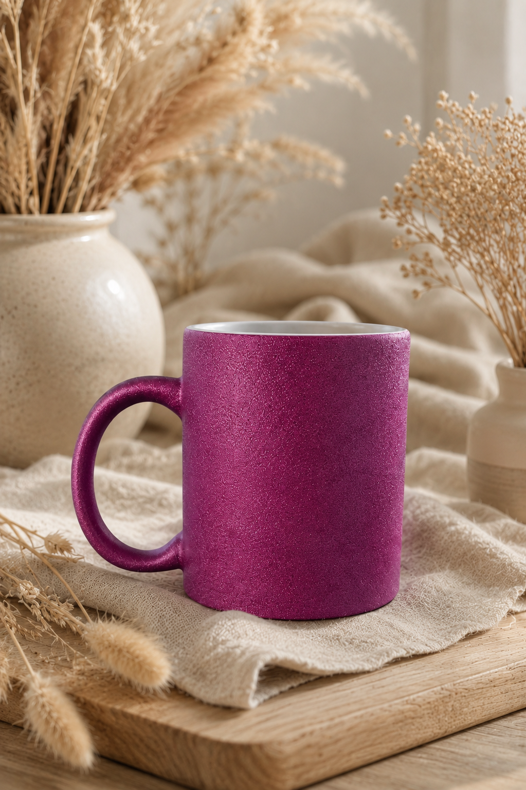 Glitzertasse lila - personalisierbar
